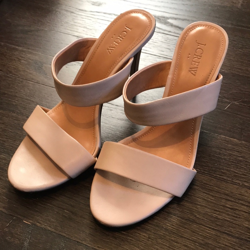 J Crew Nude Leather Heels